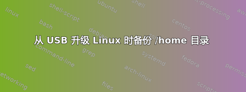 从 USB 升级 Linux 时备份 /home 目录