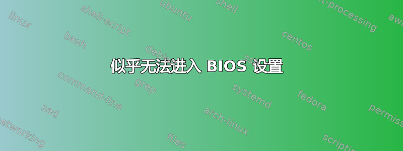 似乎无法进入 BIOS 设置 