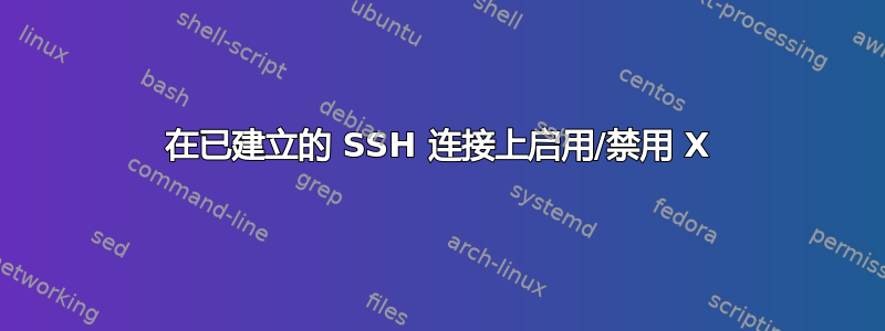 在已建立的 SSH 连接上启用/禁用 X