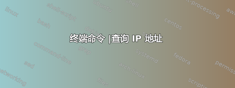 终端命令 |查询 IP 地址