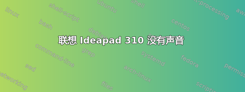 联想 Ideapad 310 没有声音