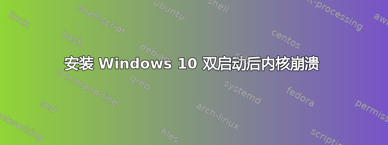 安装 Windows 10 双启动后内核崩溃