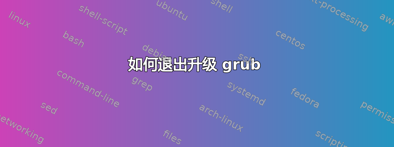 如何退出升级 grub