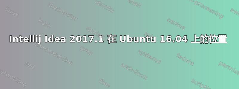 Intellij Idea 2017.1 在 Ubuntu 16.04 上的位置