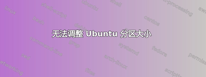 无法调整 Ubuntu 分区大小