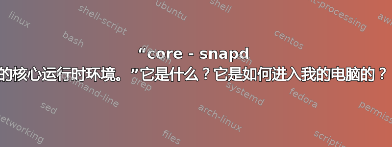 “core - snapd 的核心运行时环境。”它是什么？它是如何进入我的电脑的？