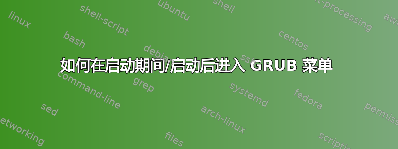 如何在启动期间/启动后进入 GRUB 菜单