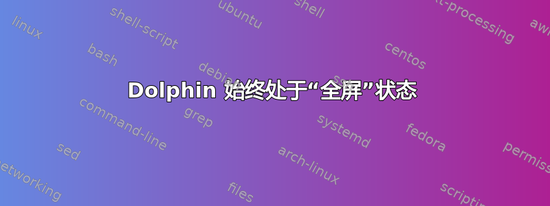 Dolphin 始终处于“全屏”状态