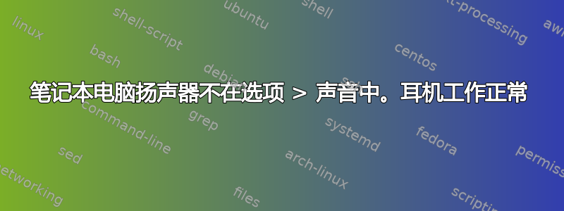 笔记本电脑扬声器不在选项 > 声音中。耳机工作正常