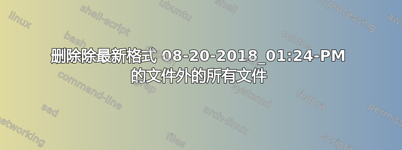 删除除最新格式 08-20-2018_01:24-PM 的文件外的所有文件