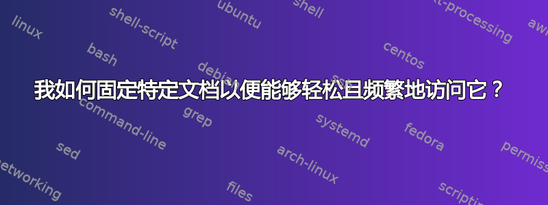 我如何固定特定文档以便能够轻松且频繁地访问它？