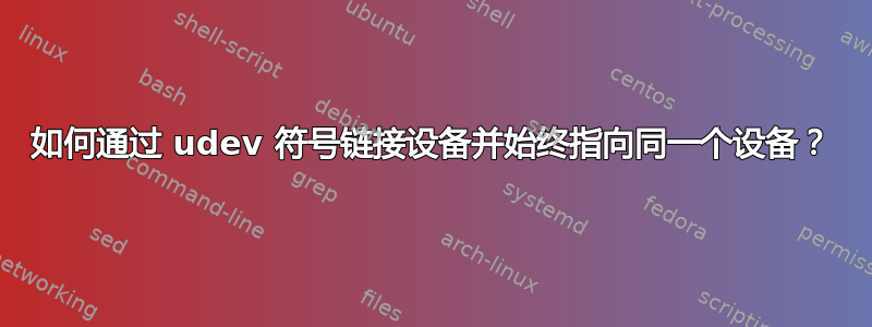 如何通过 udev 符号链接设备并始终指向同一个设备？