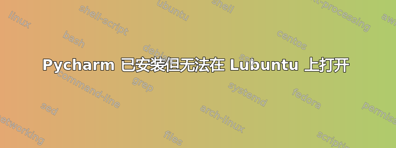 Pycharm 已安装但无法在 Lubuntu 上打开