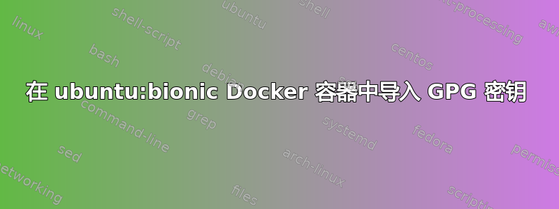 在 ubuntu:bionic Docker 容器中导入 GPG 密钥