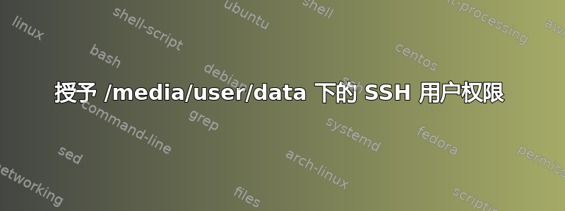 授予 /media/user/data 下的 SSH 用户权限