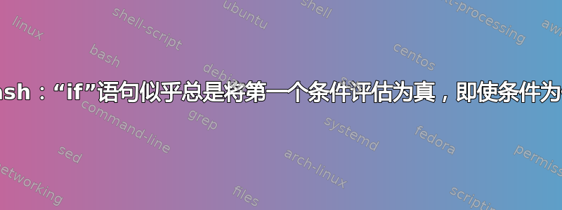 Bash：“if”语句似乎总是将第一个条件评估为真，即使条件为假