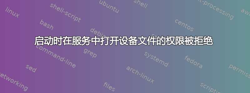 启动时在服务中打开设备文件的权限被拒绝