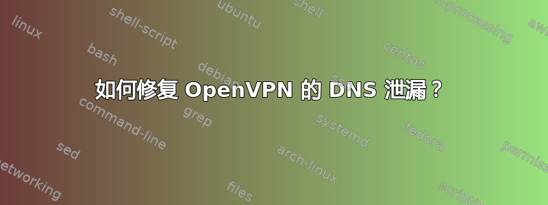 如何修复 OpenVPN 的 DNS 泄漏？