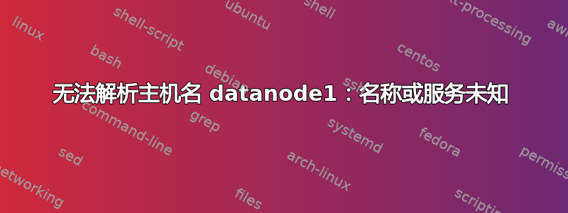 无法解析主机名 datanode1：名称或服务未知