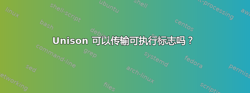 Unison 可以传输可执行标志吗？