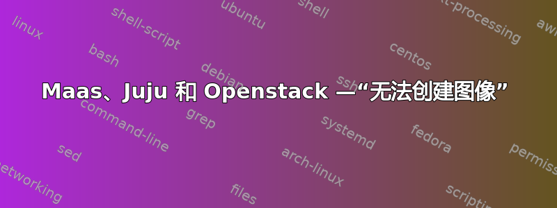 Maas、Juju 和 Openstack —“无法创建图像”