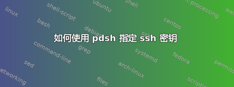 如何使用 pdsh 指定 ssh 密钥