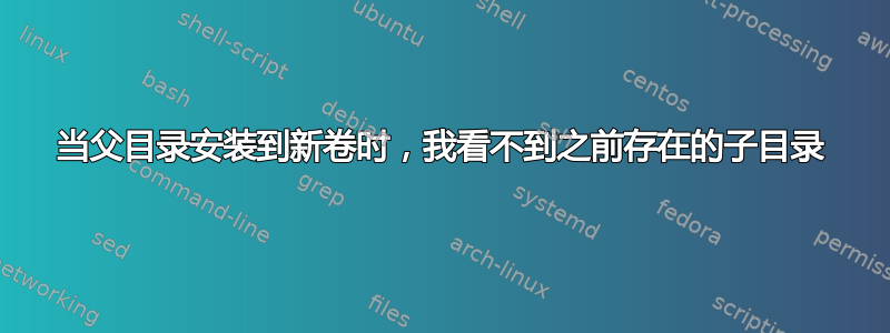 当父目录安装到新卷时，我看不到之前存在的子目录