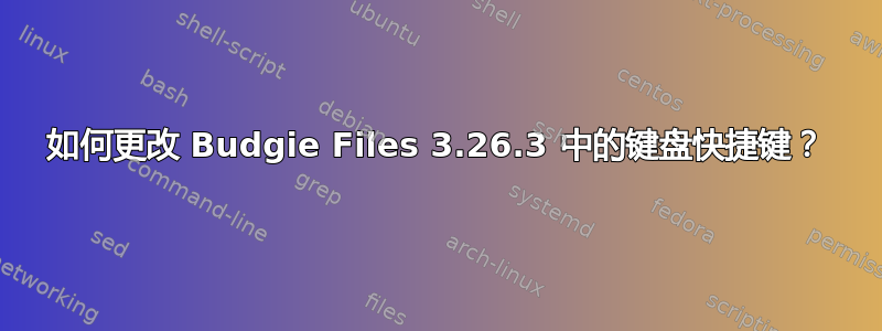 如何更改 Budgie Files 3.26.3 中的键盘快捷键？