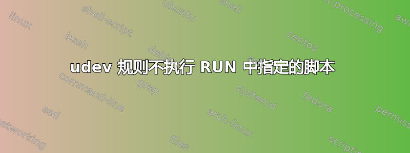 udev 规则不执行 RUN 中指定的脚本