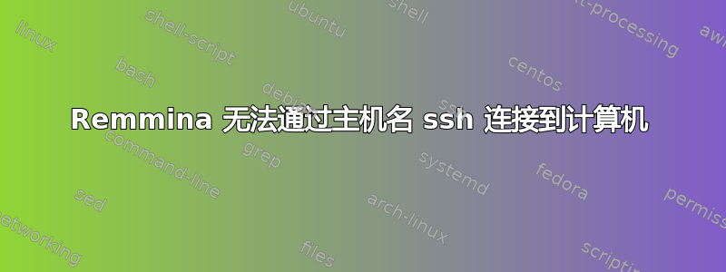 Remmina 无法通过主机名 ssh 连接到计算机