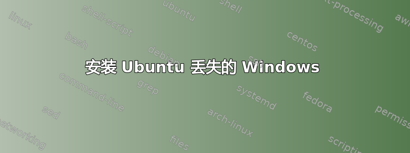 安装 Ubuntu 丢失的 Windows