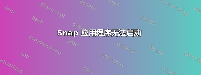 Snap 应用程序无法启动