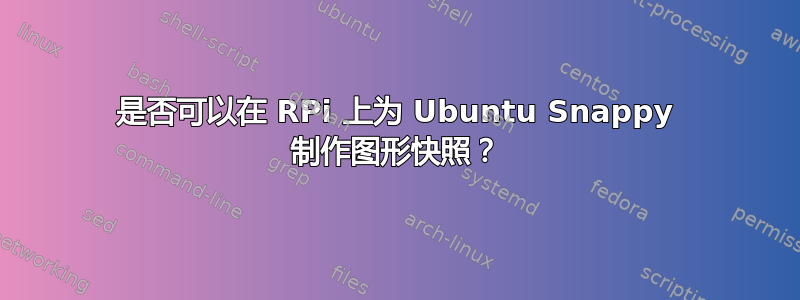 是否可以在 RPi 上为 Ubuntu Snappy 制作图形快照？