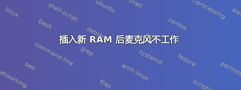 插入新 RAM 后麦克风不工作