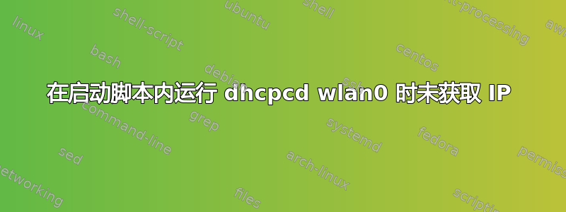 在启动脚本内运行 dhcpcd wlan0 时未获取 IP