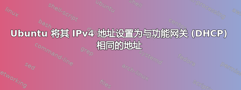 Ubuntu 将其 IPv4 地址设置为与功能网关 (DHCP) 相同的地址