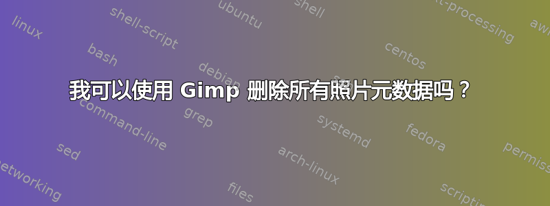 我可以使用 Gimp 删除所有照片元数据吗？