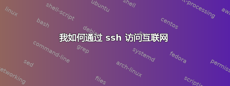 我如何通过 ssh 访问互联网