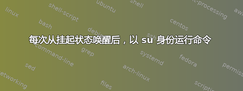 每次从挂起状态唤醒后，以 su 身份运行命令