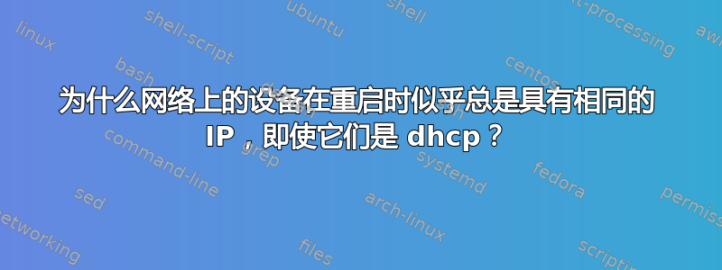 为什么网络上的设备在重启时似乎总是具有相同的 IP，即使它们是 dhcp？