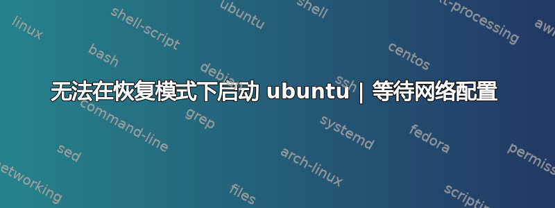 无法在恢复模式下启动 ubuntu | 等待网络配置