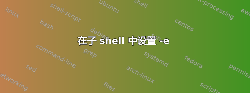 在子 shell 中设置 -e