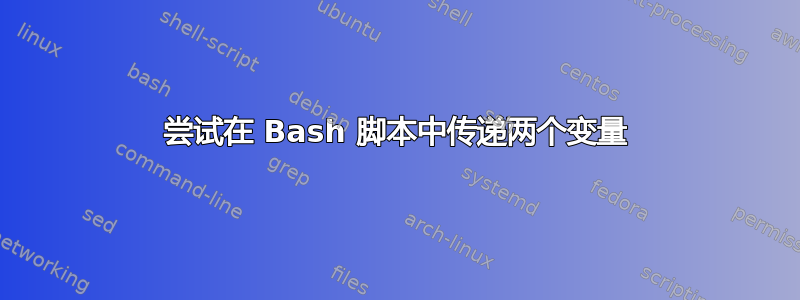 尝试在 Bash 脚本中传递两个变量