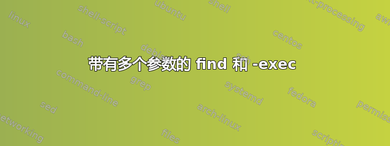 带有多个参数的 find 和 -exec