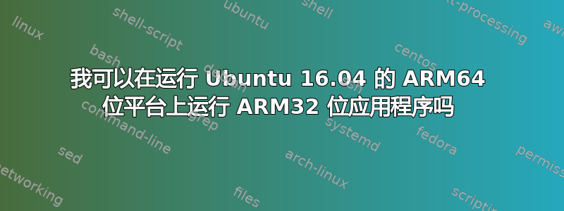 我可以在运行 Ubuntu 16.04 的 ARM64 位平台上运行 ARM32 位应用程序吗