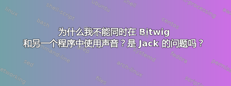 为什么我不能同时在 Bi​​twig 和另一个程序中使用声音？是 Jack 的问题吗？