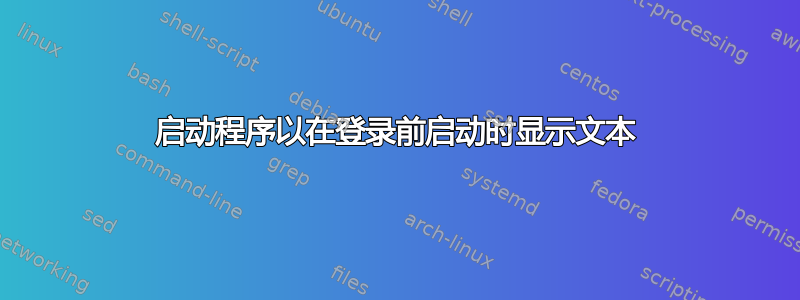 启动程序以在登录前启动时显示文本