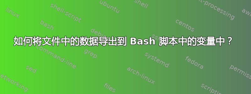 如何将文件中的数据导出到 Bash 脚本中的变量中？