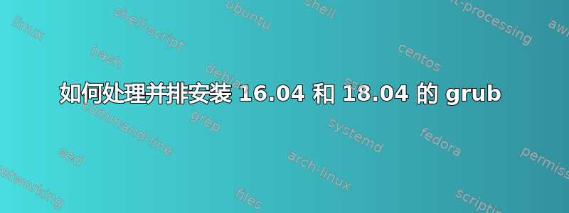 如何处理并排安装 16.04 和 18.04 的 grub