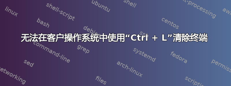 无法在客户操作系统中使用“Ctrl + L”清除终端